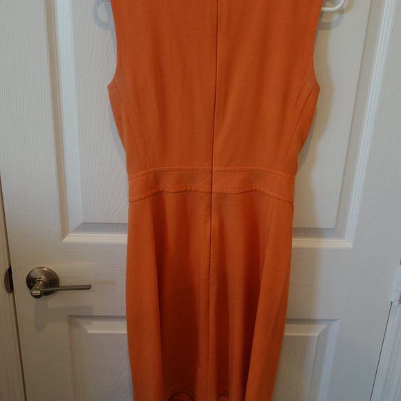 BCBG MAXAZRIA Chambrey Sheath Dress Sunrise Orange Sleeveless - Picture 10 of 13